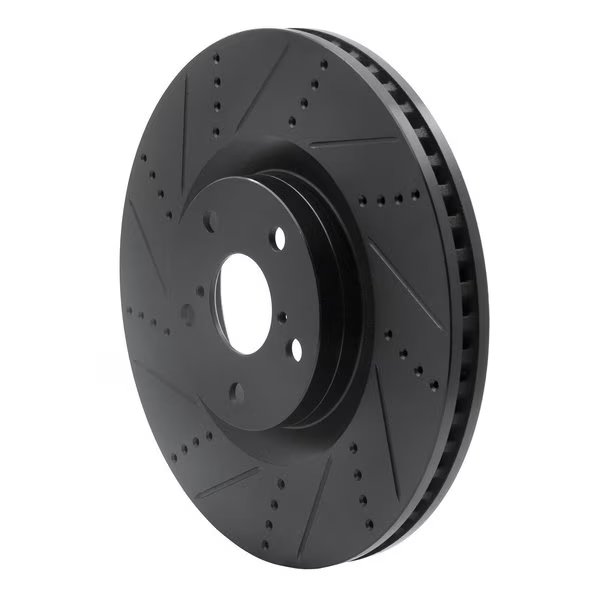 Brake Rotor - Drilled and Slotted - Black, Zinc Coated, Front Left, Dynamic Friction Co, Mfr#: 633-75032D